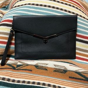 Black Leather Botkier Clutch/Wristlet